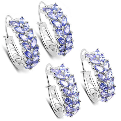 3.92 Carat Genuine Tanzanite .925 Sterling Silver Earrings Bids.com