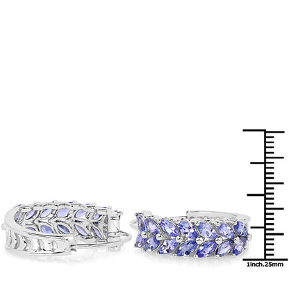 3.92 Carat Genuine Tanzanite .925 Sterling Silver Earrings Bids.com