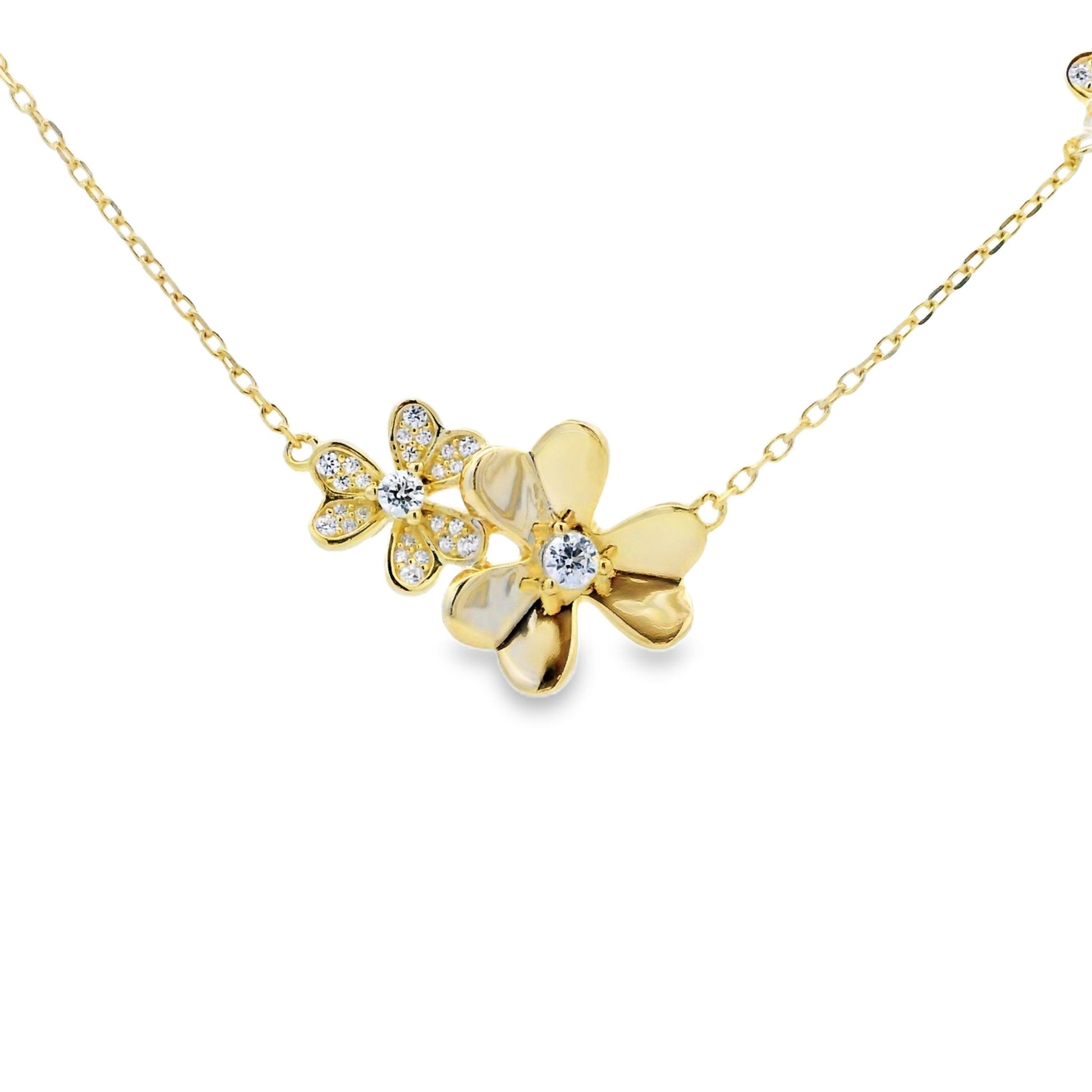 Genuine Cubic Zirconia Flower Pendant Sterling Silver Bids.com