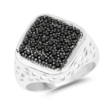 0.54 Carat Genuine Black Diamond .925 Sterling Silver Ring Bids.com
