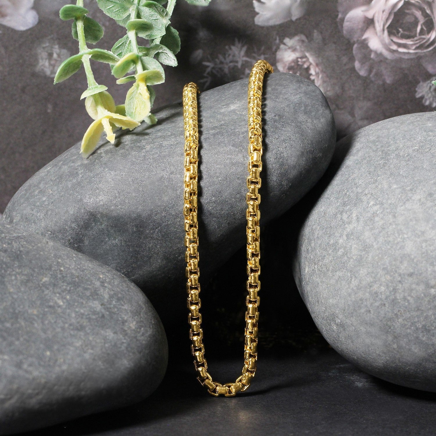 3.4mm 14k Yellow Gold Round Box Chain Bids.com