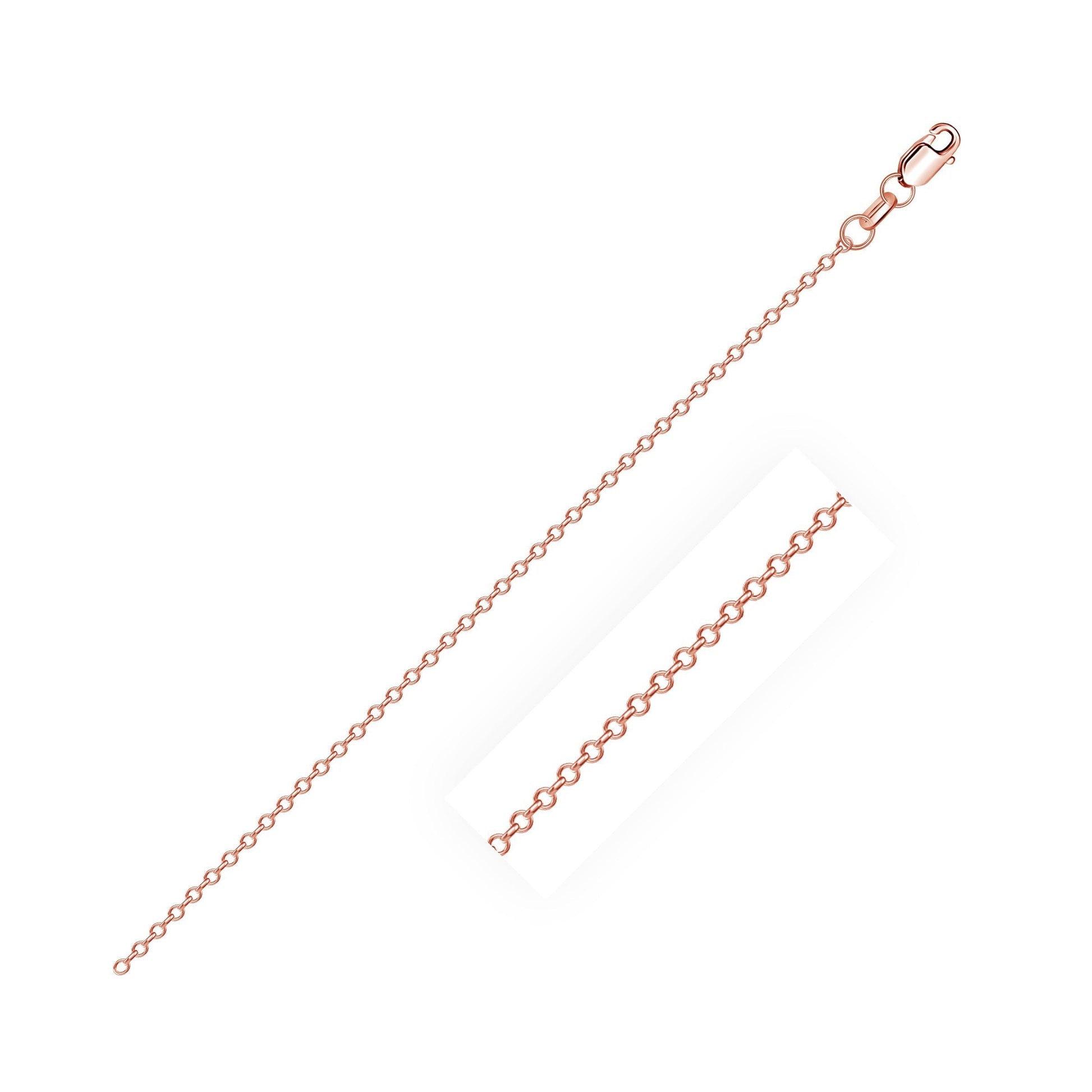 Diamond Cut Cable Link Chain in 14k Rose Gold (0.8 mm) Bids.com