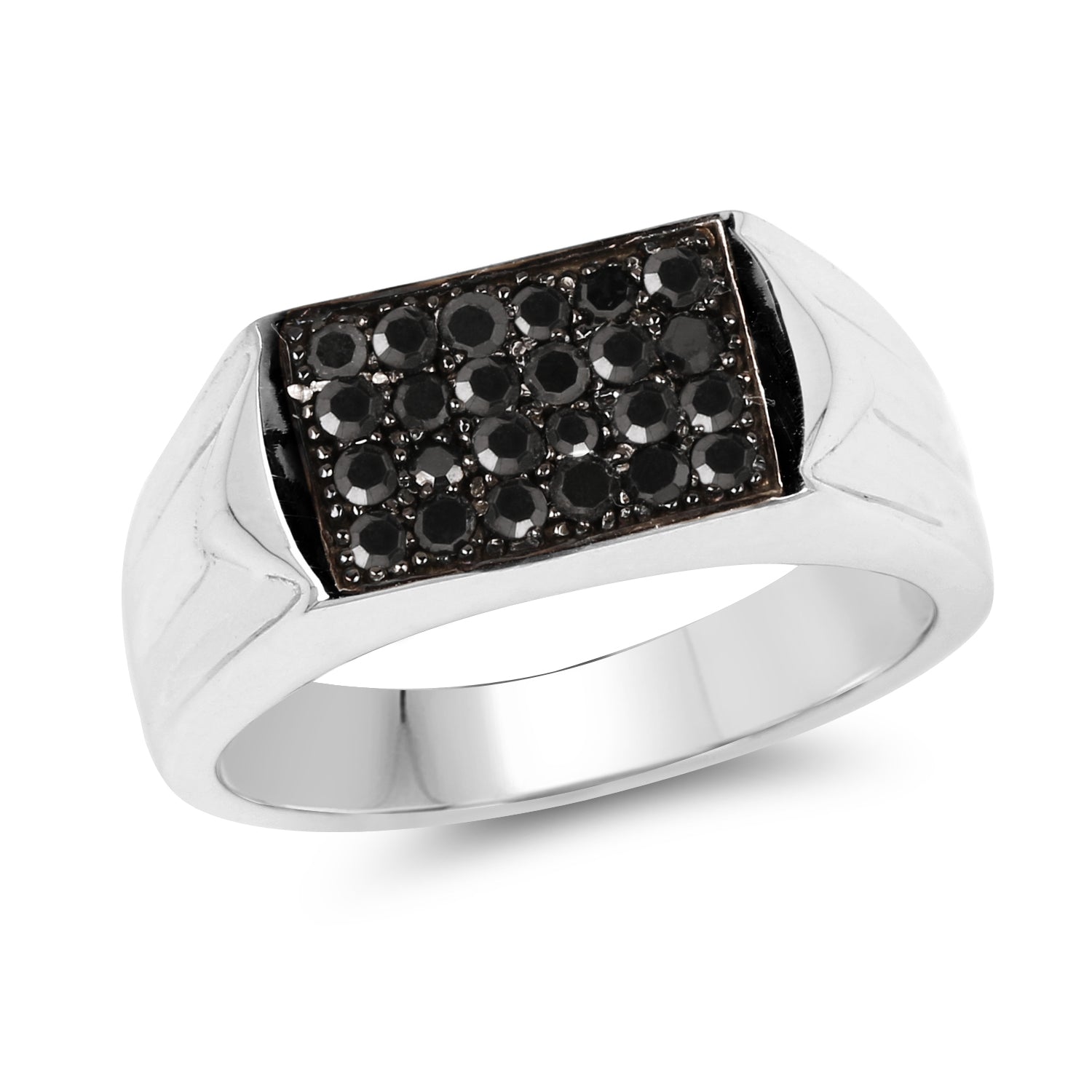 0.42 Carat Genuine Black Diamond .925 Sterling Silver Ring Bids.com