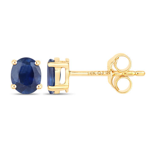 0.68 Carat Genuine Blue Sapphire 14K Yellow Gold Earrings Bids.com
