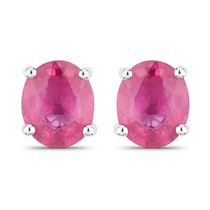 0.60 Carat Genuine Ruby 14K White Gold Earrings Bids.com
