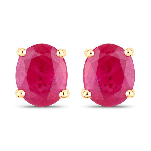 0.60 Carat Genuine Ruby 14K Yellow Gold Earrings Bids.com