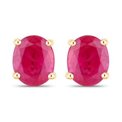 0.60 Carat Genuine Ruby 14K Yellow Gold Earrings Bids.com
