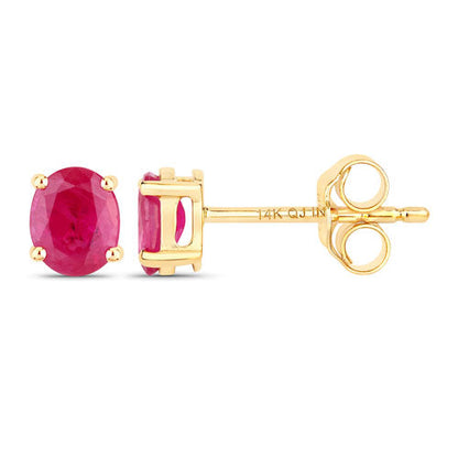 0.60 Carat Genuine Ruby 14K Yellow Gold Earrings Bids.com