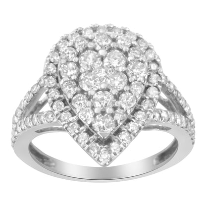 .925 Sterling Silver Diamond Cluster Ring (1 1/2 Cttw, H-I Color, I1-I2 Clarity) - Size 6 Bids.com