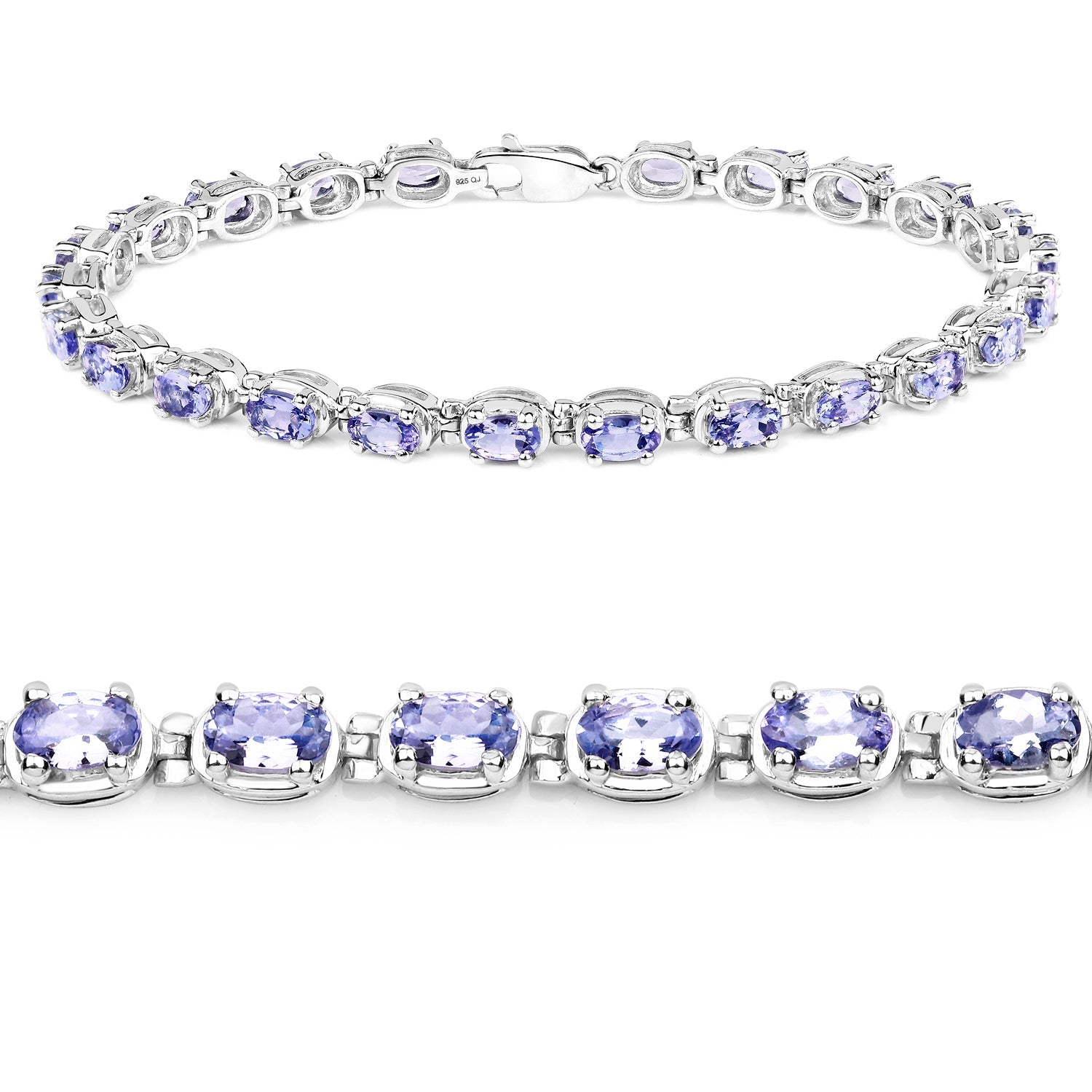 6.00 Carat Genuine Tanzanite .925 Sterling Silver Bracelet Bids.com