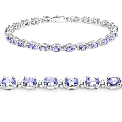 6.00 Carat Genuine Tanzanite .925 Sterling Silver Bracelet Bids.com