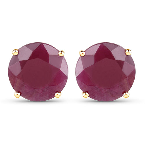 7.40 Carat Genuine Ruby 14K Yellow Gold Earrings Bids.com