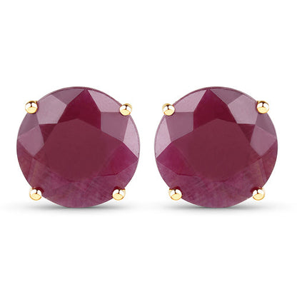 7.40 Carat Genuine Ruby 14K Yellow Gold Earrings Bids.com