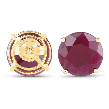 7.40 Carat Genuine Ruby 14K Yellow Gold Earrings Bids.com