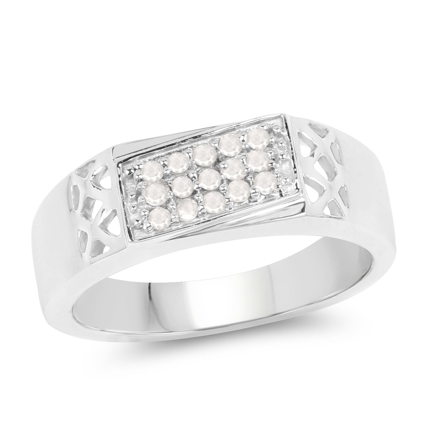 0.23 Carat Genuine White Diamond .925 Sterling Silver Ring Bids.com