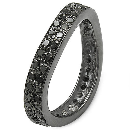 1.11 Carat Genuine Black Diamond .925 Sterling Silver Ring Bids.com