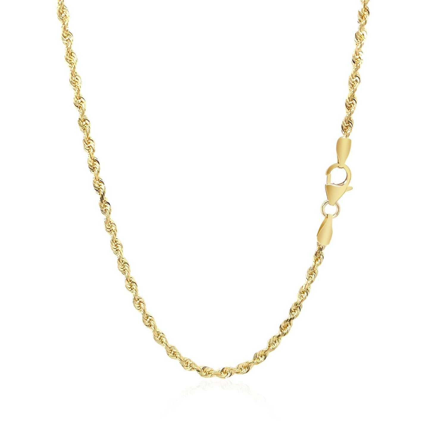 2.5mm 14k Yellow Gold Solid Diamond Cut Rope Chain Bids.com