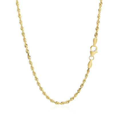 2.5mm 14k Yellow Gold Solid Diamond Cut Rope Chain Bids.com