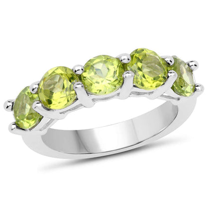 3.25 Carat Genuine Peridot .925 Sterling Silver Ring Bids.com