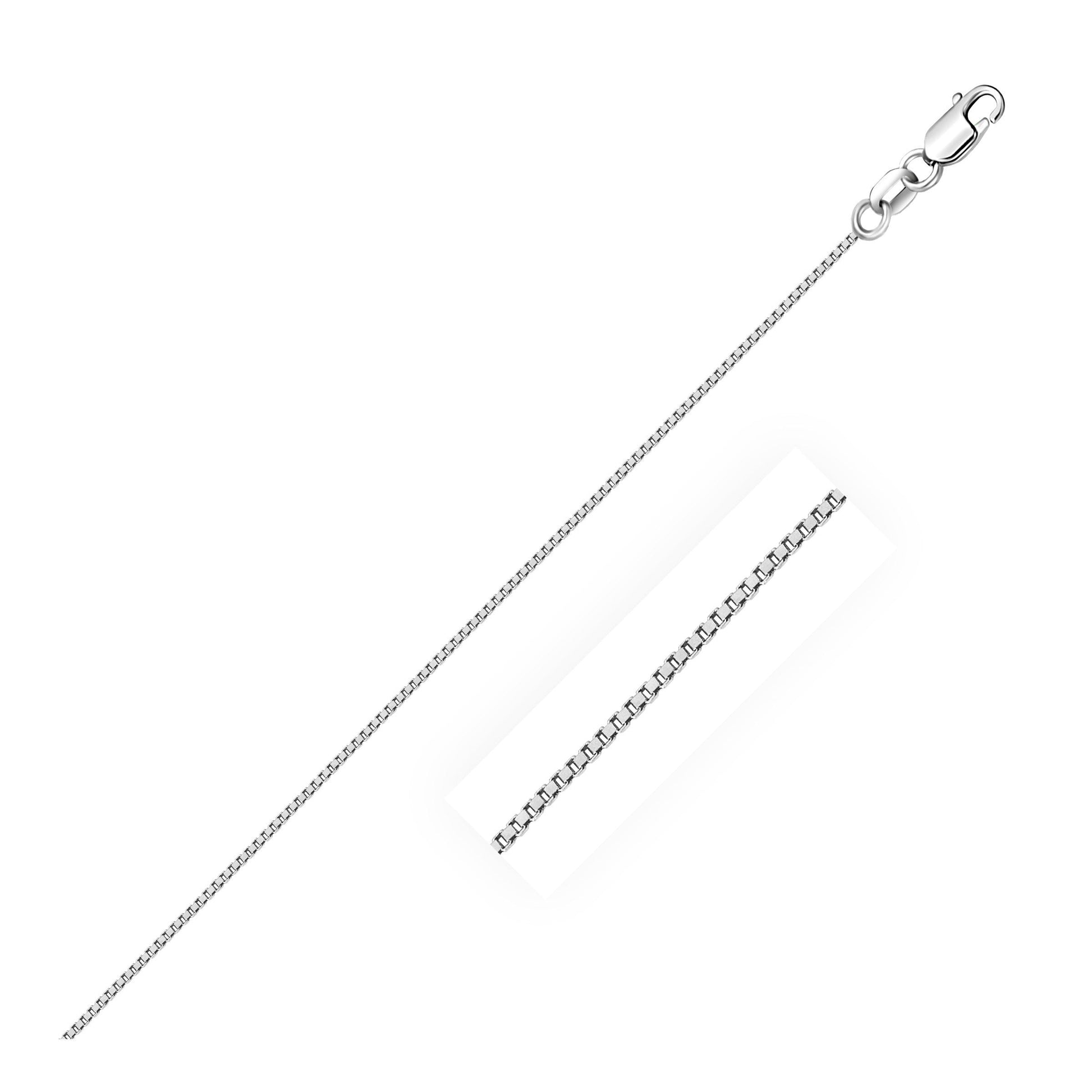 18k White Gold Box Chain 0.6mm Bids.com