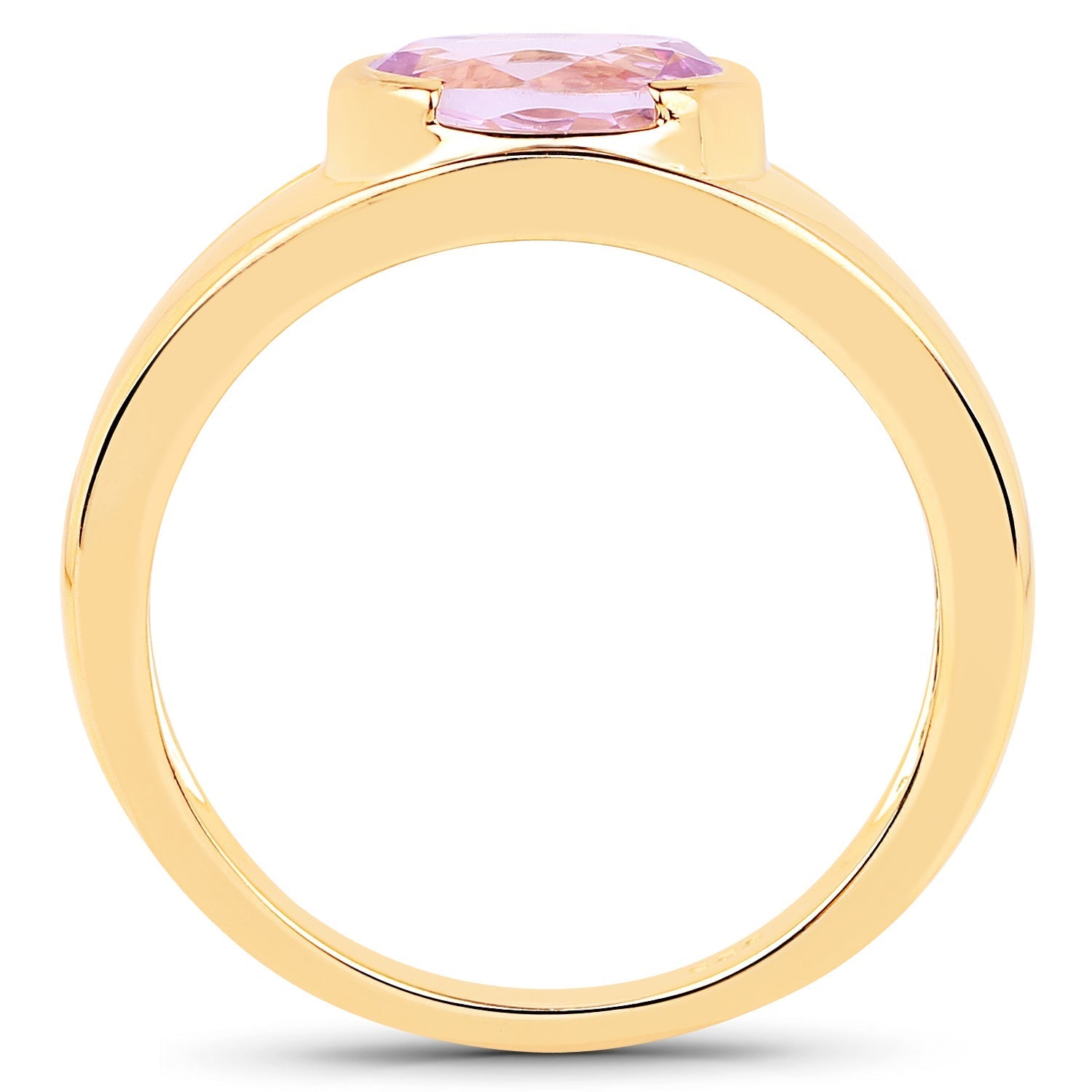 14K Yellow Gold Plated 2.40 Carat Genuine Kunzite .925 Sterling Silver Ring Bids.com