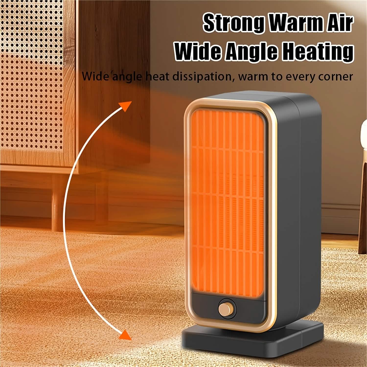 500W Portable Ceramic Space Heater with Safety Tip-Over Protection – Square Design DailySale