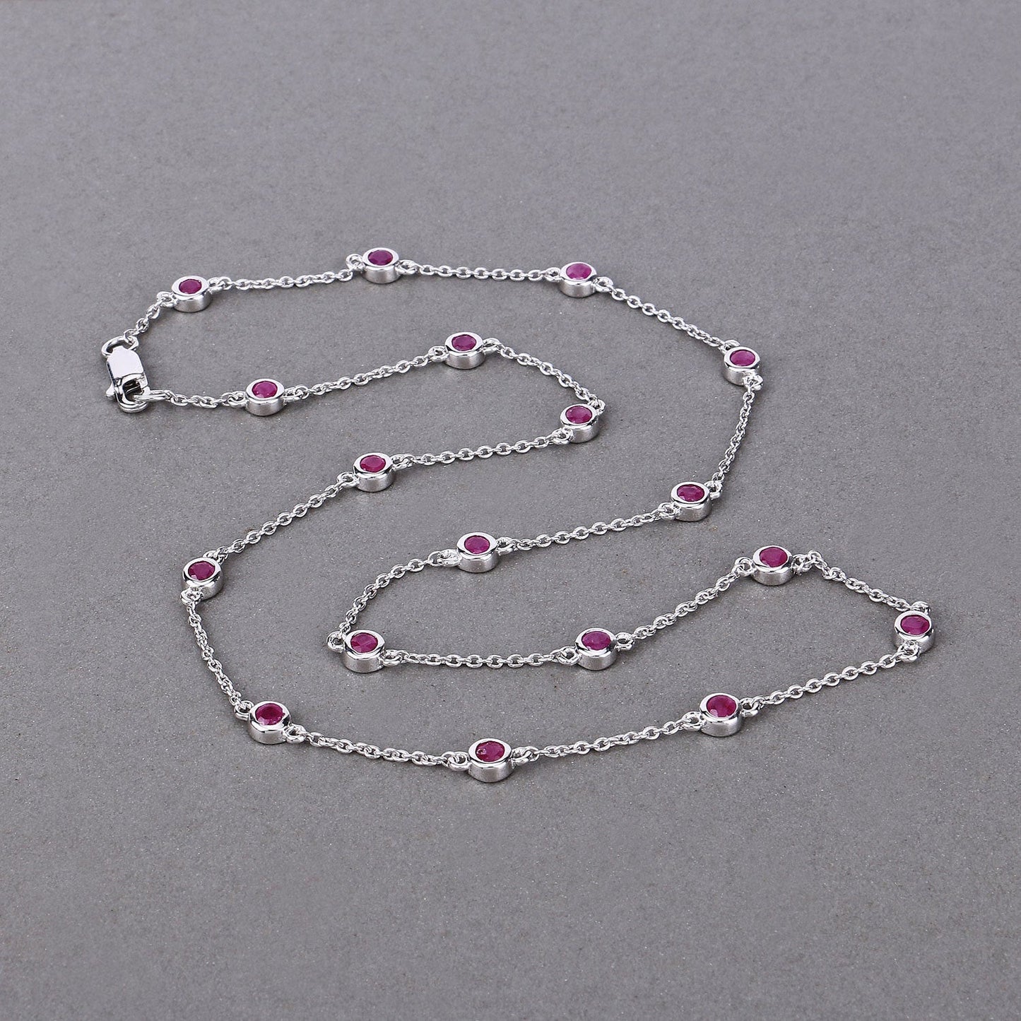 2.34 Carat Genuine Ruby .925 Sterling Silver Necklace Bids.com