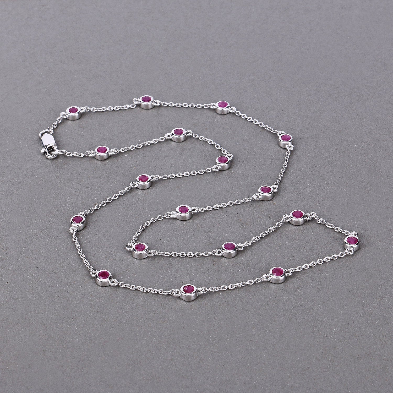 2.34 Carat Genuine Ruby .925 Sterling Silver Necklace Bids.com