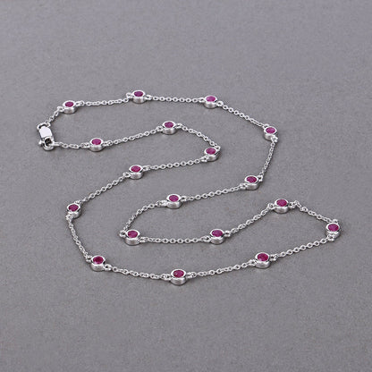 2.34 Carat Genuine Ruby .925 Sterling Silver Necklace Bids.com
