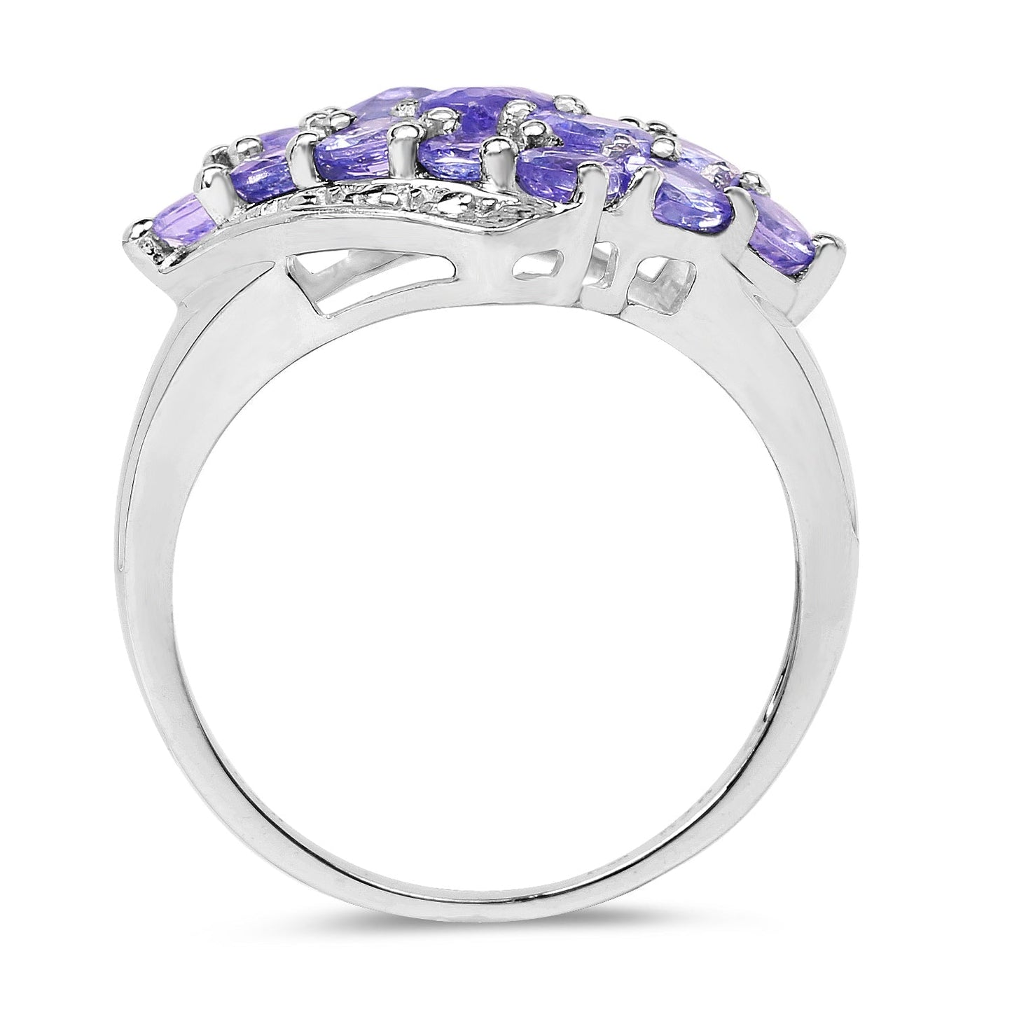 1.85 Carat Genuine Tanzanite .925 Sterling Silver Ring Bids.com