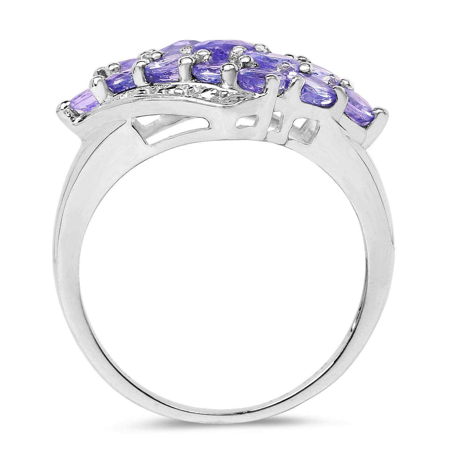 1.85 Carat Genuine Tanzanite .925 Sterling Silver Ring Bids.com
