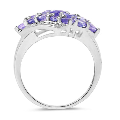 1.85 Carat Genuine Tanzanite .925 Sterling Silver Ring Bids.com