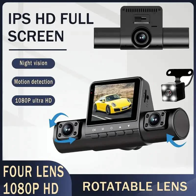 4-Channel Car DVR Dash Cam – 1080P Front, 720P Side & Rear, Night Vision DailySale