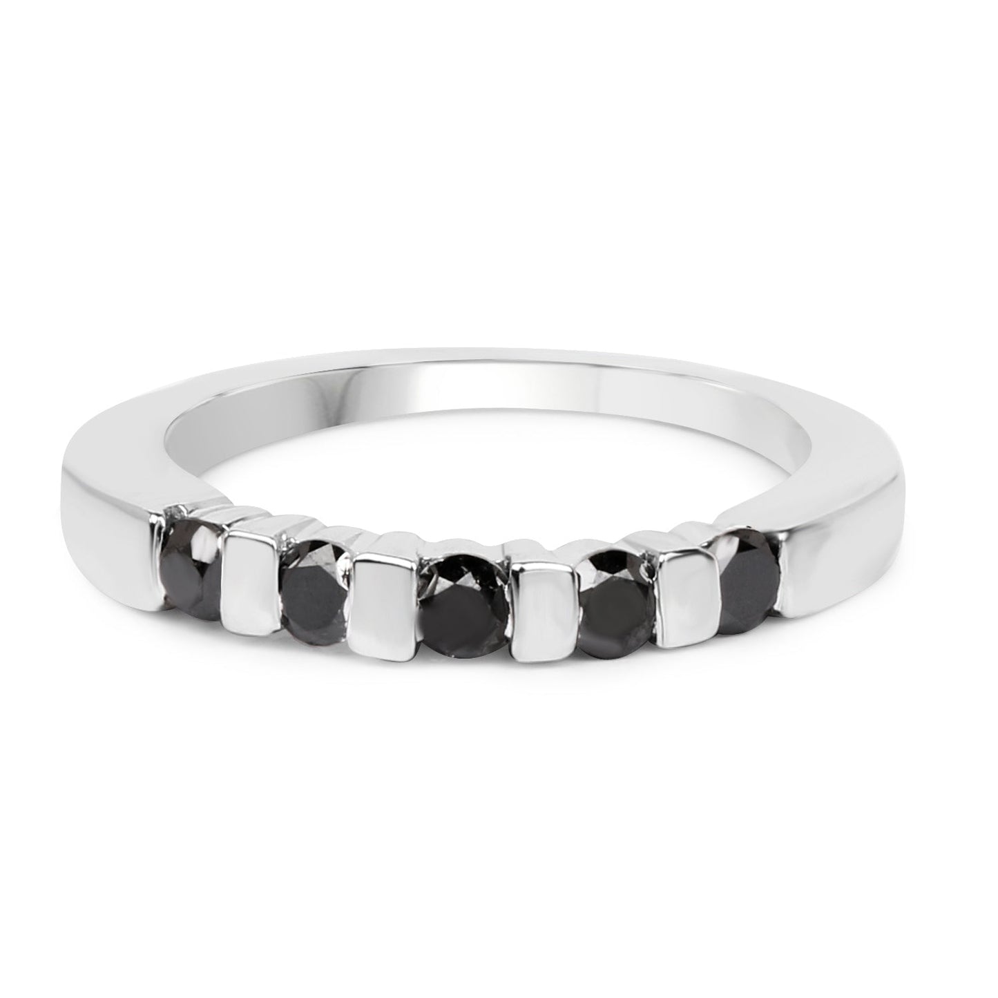 0.50 Carat Genuine Black Diamond .925 Sterling Silver Ring Bids.com