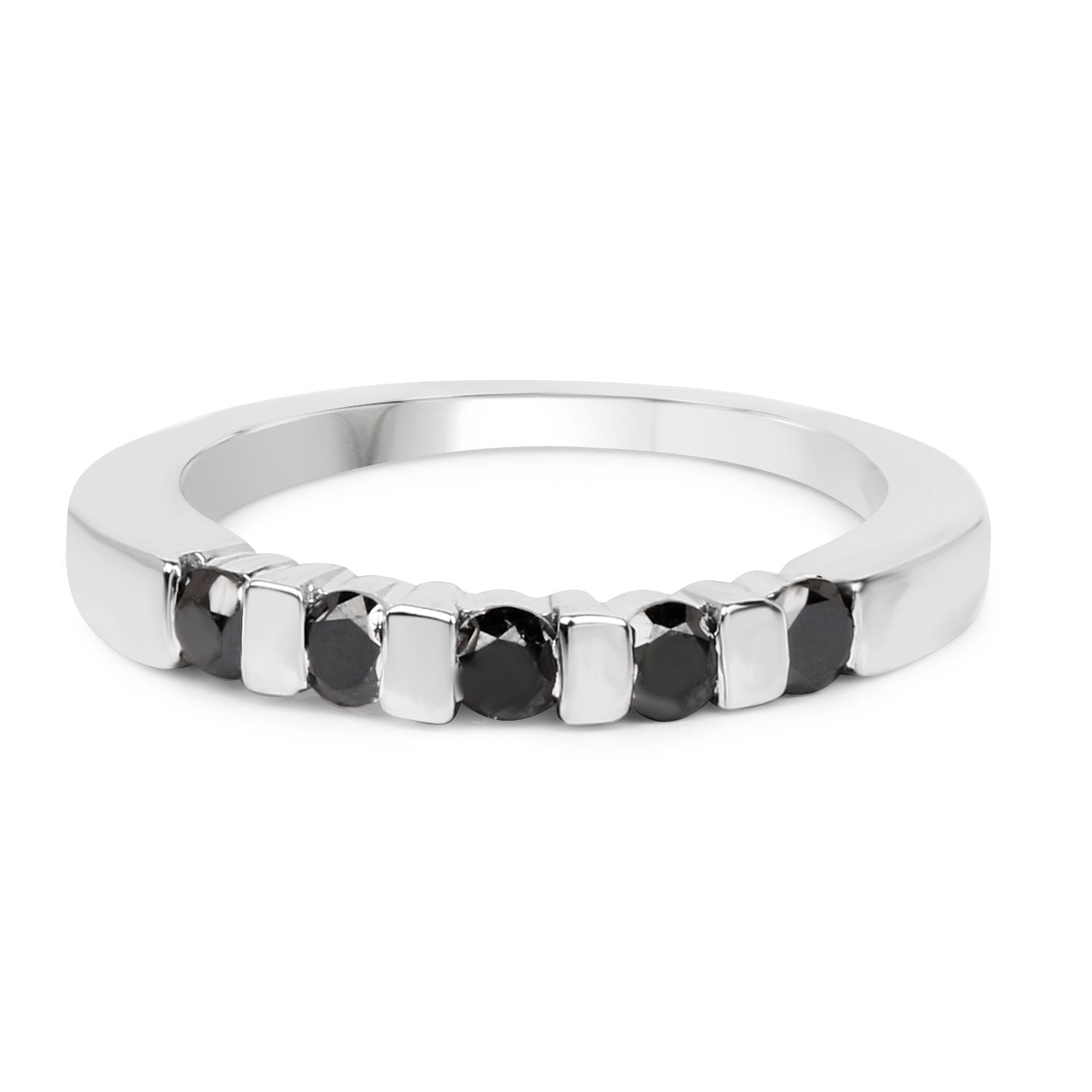 0.50 Carat Genuine Black Diamond .925 Sterling Silver Ring Bids.com