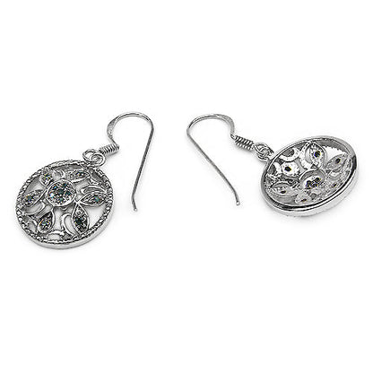 0.18 Carat Genuine Blue Diamond .925 Sterling Silver Earrings Bids.com