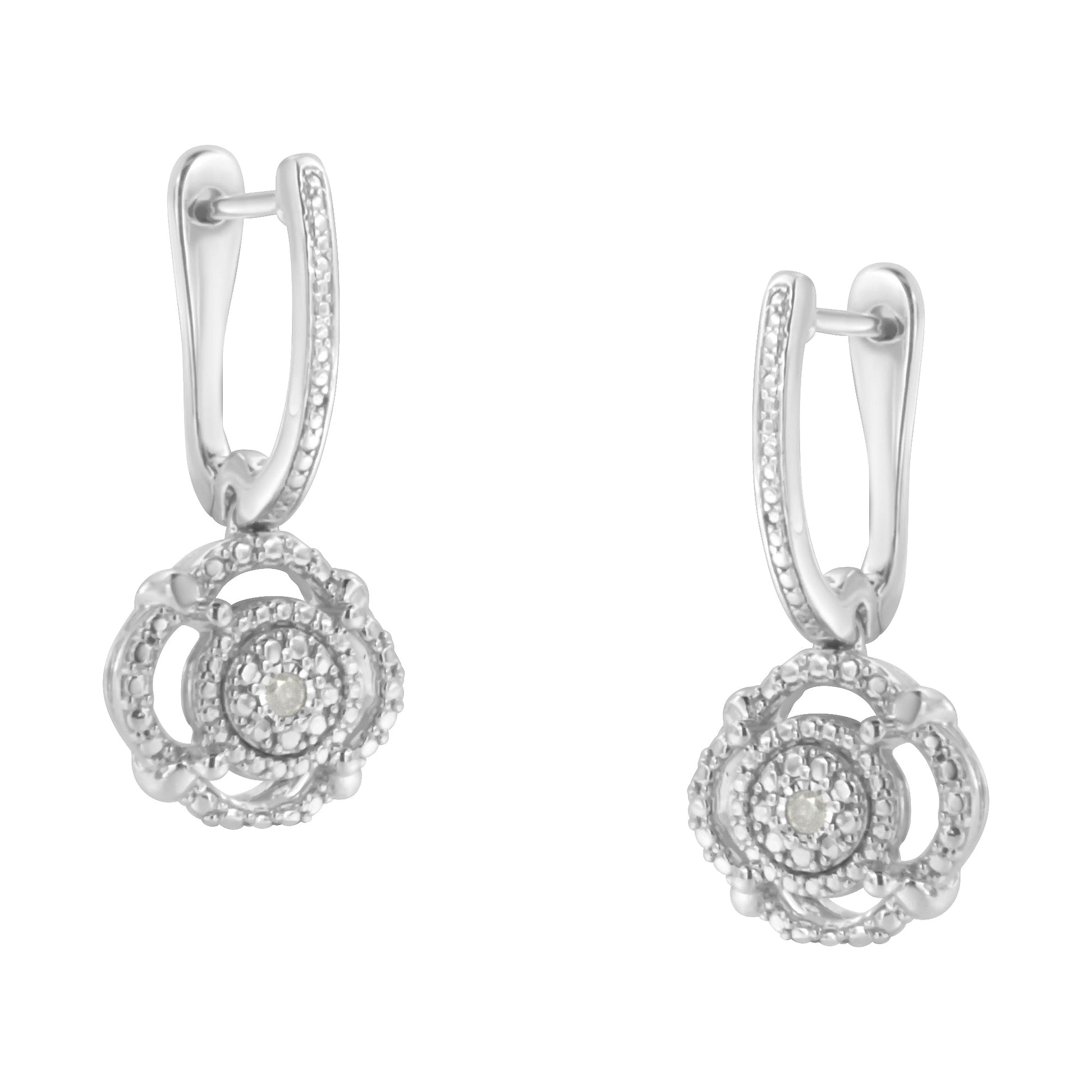 .925 Sterling Silver Miracle-Set Diamond Accent Drop and Dangle Earrings (I-J Color, I3 Clarity) Bids.com