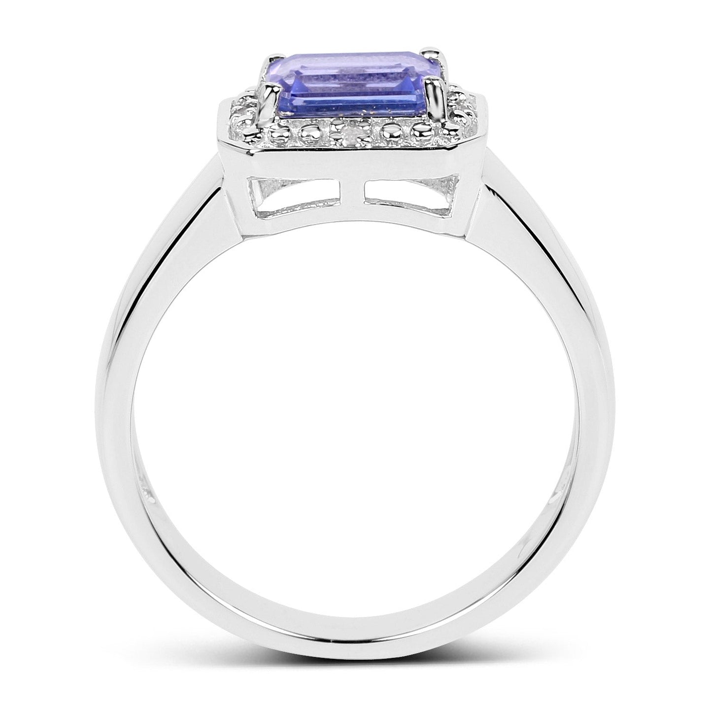 1.12 Carat Genuine Tanzanite and White Topaz .925 Sterling Silver Ring Bids.com