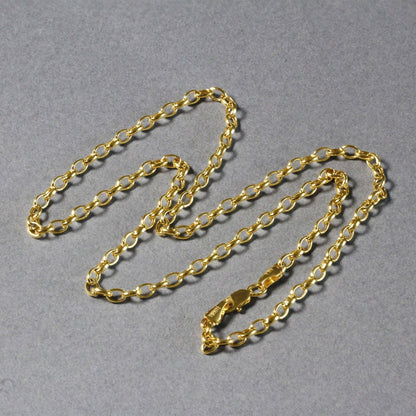 3.2mm 14k Yellow Gold Oval Rolo Chain Bids.com