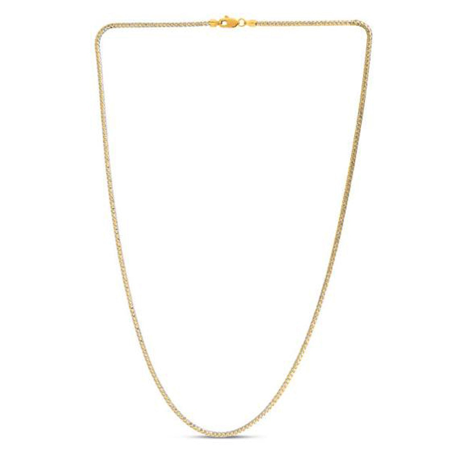 14k Yellow Gold Round Pave Franco Chain (2.30 mm) Bids.com
