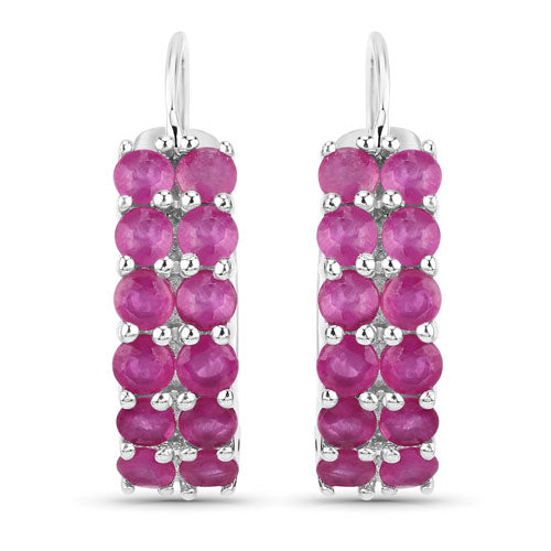 3.12 Carat Genuine Ruby .925 Sterling Silver Earrings Bids.com