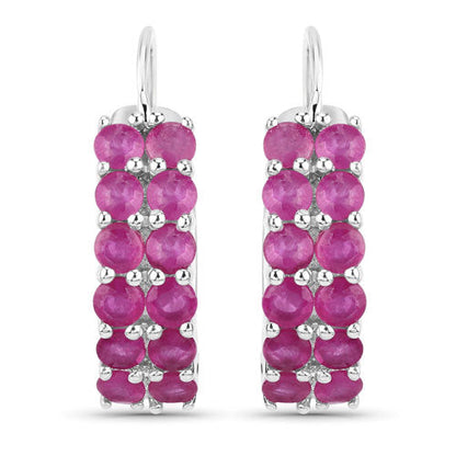 3.12 Carat Genuine Ruby .925 Sterling Silver Earrings Bids.com