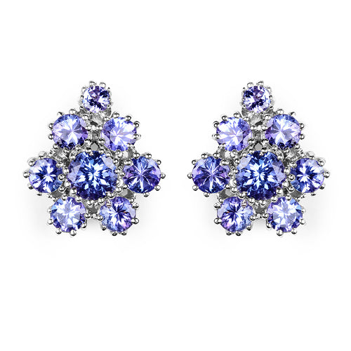 4.26 Carat Genuine Tanzanite .925 Sterling Silver Earrings Bids.com