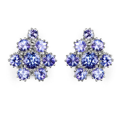 4.26 Carat Genuine Tanzanite .925 Sterling Silver Earrings Bids.com