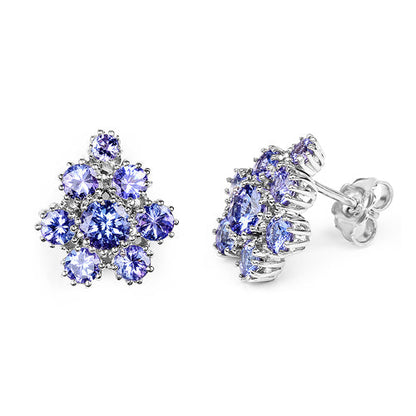 4.26 Carat Genuine Tanzanite .925 Sterling Silver Earrings Bids.com