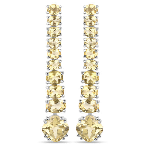 18K White Gold Plated 7.22 Carat Genuine Citrine .925 Sterling Silver Earrings Bids.com