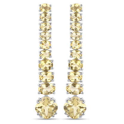 18K White Gold Plated 7.22 Carat Genuine Citrine .925 Sterling Silver Earrings Bids.com
