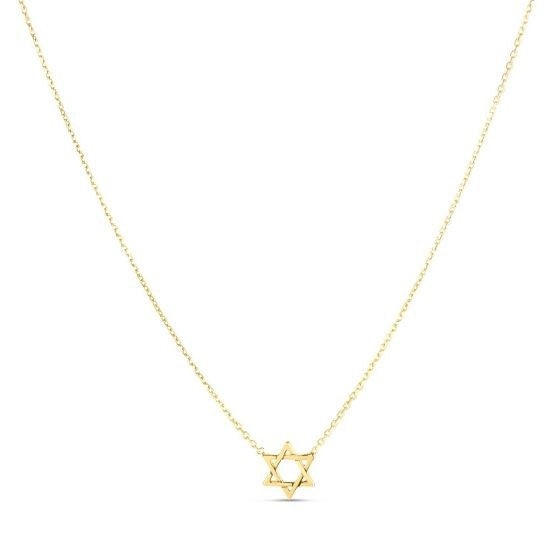 14k Yellow Gold Star of David Necklace Bids.com