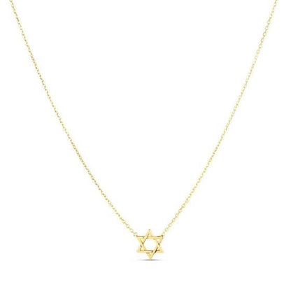 14k Yellow Gold Star of David Necklace Bids.com