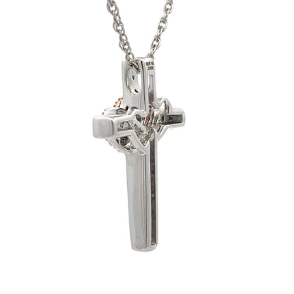 .11ct Cross Religious Pendant Sterling Silver 10KT Gold Bids.com